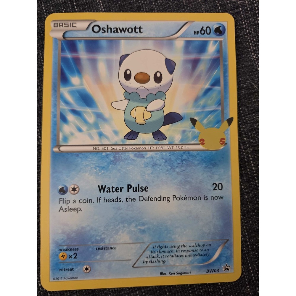 Oshawott BW03 JUMBO Oversized Black Star‎ Promo Pokemon Card
